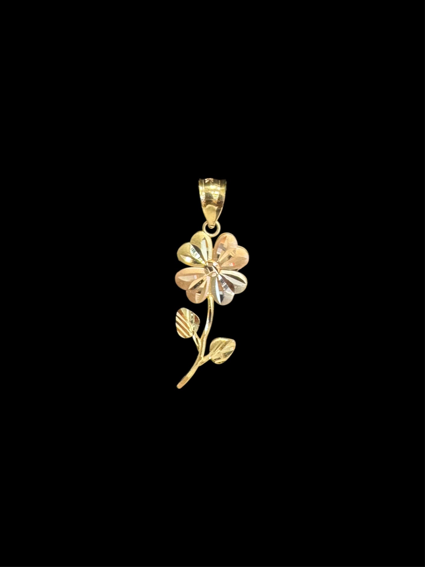 14K GOLD TRI-COLOR FLOWER PENDANT (1.8GR)