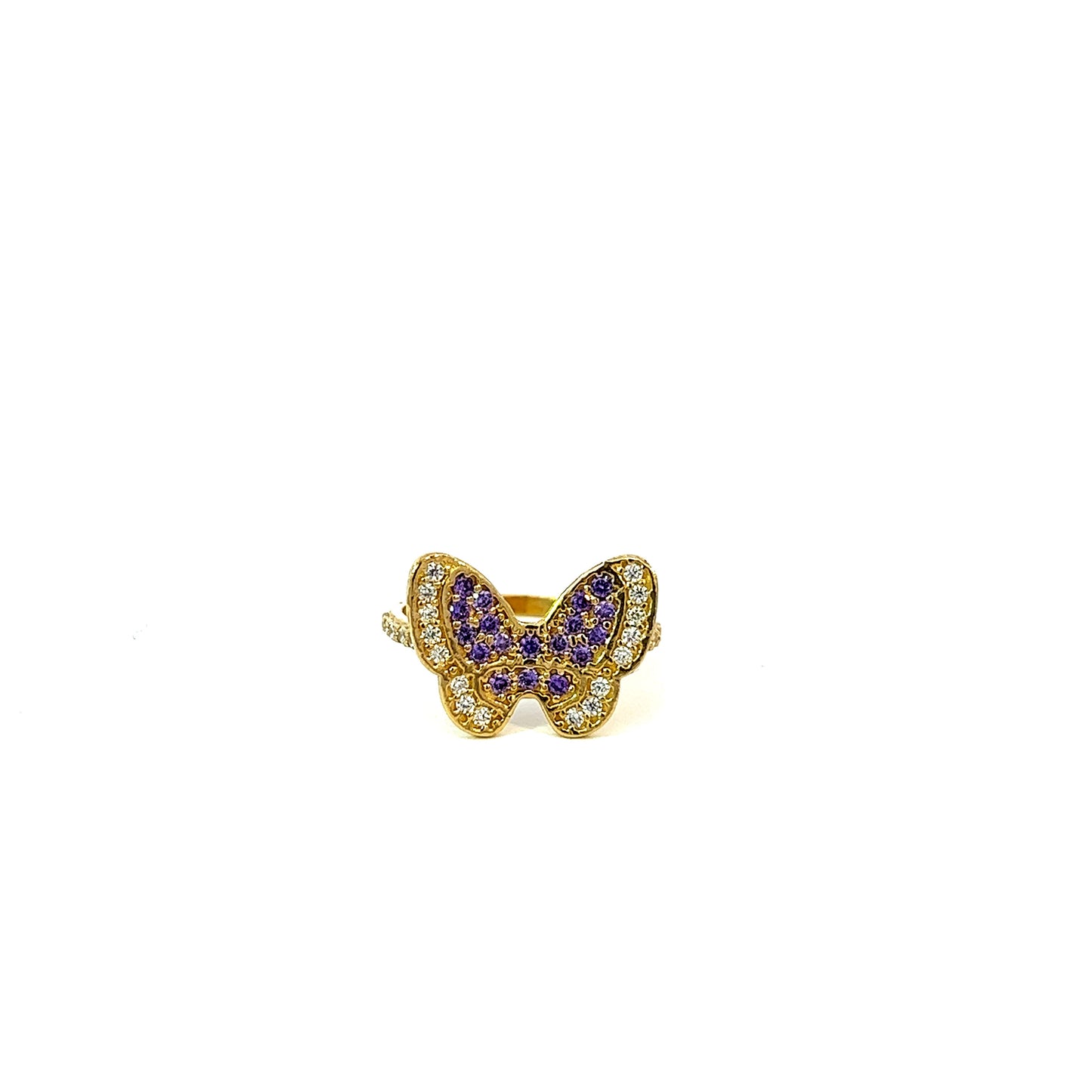 Yellow Gold Minnie Bow Ring (Natural Diamonds) 2.5GR 14K 7"