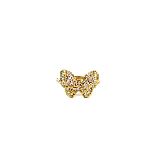 Yellow Gold Minnie Bow Ring (CZ) 2.4GR 14K 7"