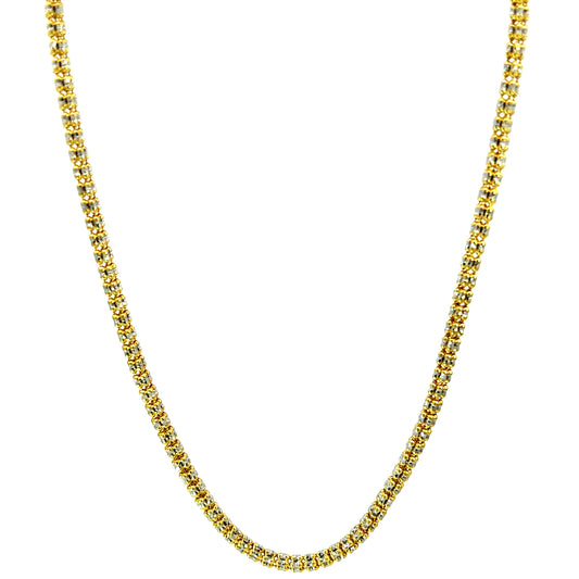 Cadena de oro amarillo con forma de luna y hielo, 10,8 gr, 2,9 mm, 14 quilates, 18"