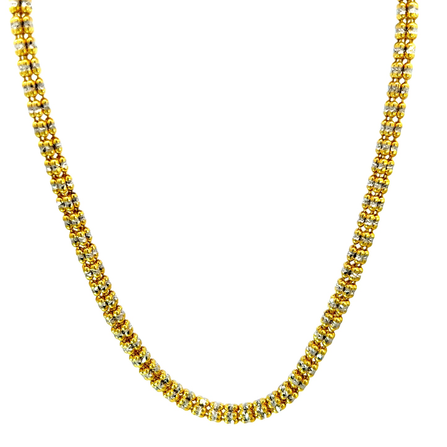 Cadena de oro amarillo con forma de luna y hielo, 35,04 gr, 4,4 mm, 14 quilates, 26"