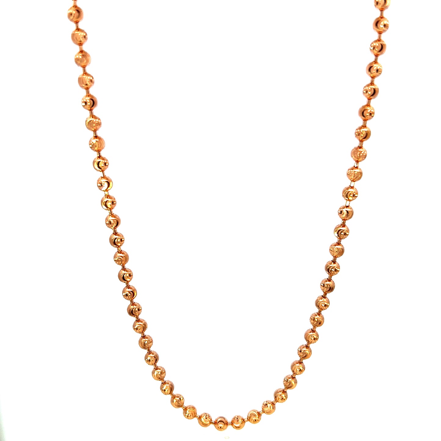 Rose Gold Tennis Chain 27.5GR 3.9MM 14K 22"