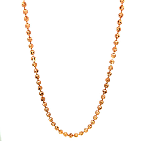 Rose Gold Tennis Chain 27.5GR 3.9MM 14K 22"