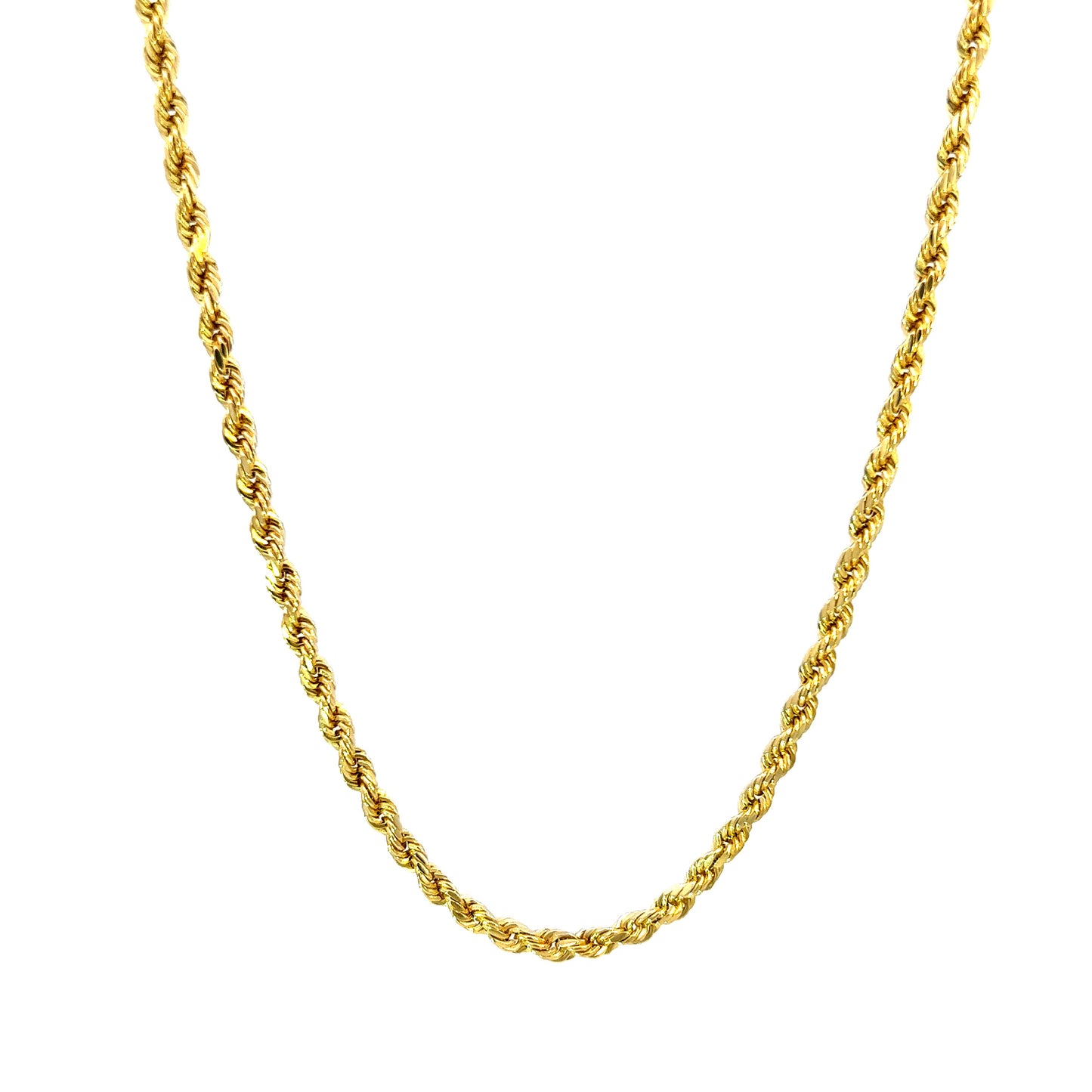 Solid Yellow Gold Rope Chain 41GR 4MM 14K 22"