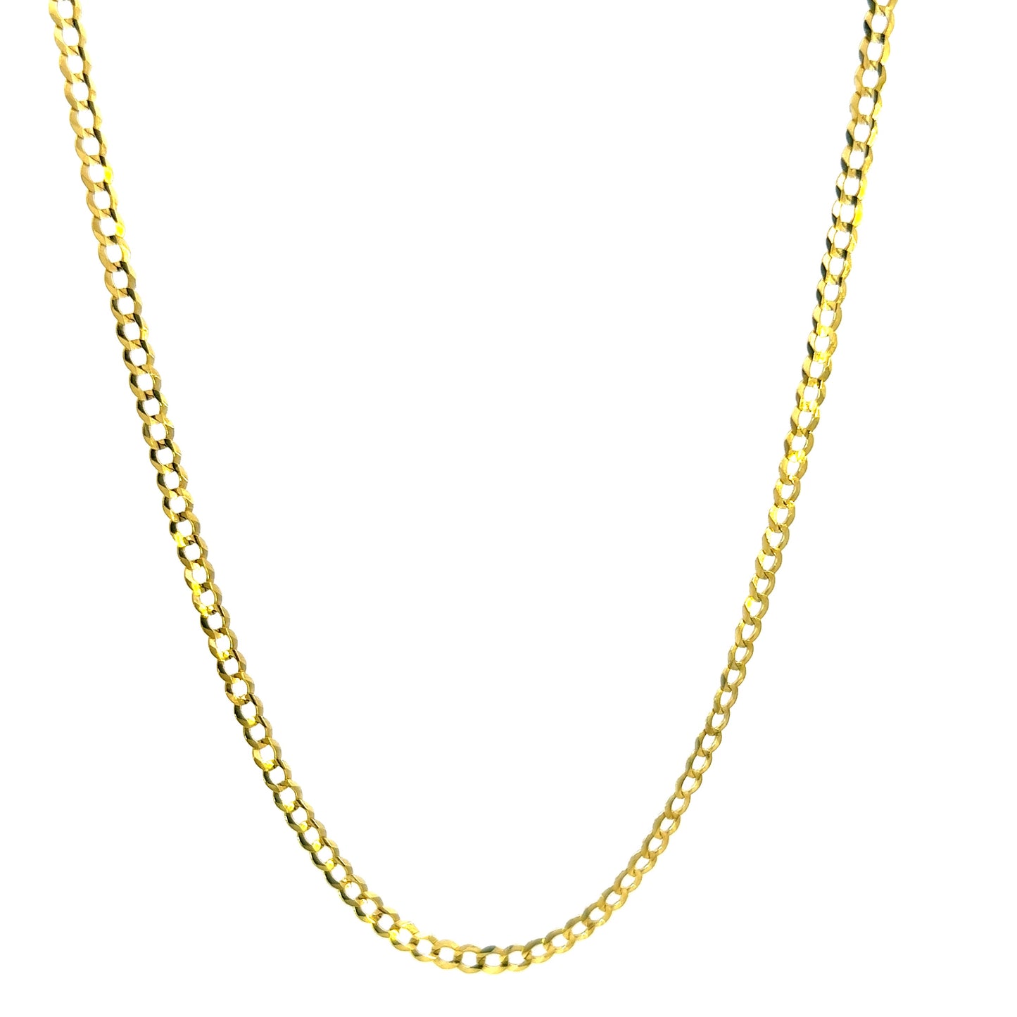 Solid Yellow Gold Open Cuban Link Chain 3.7GR 2MM 14K 20"