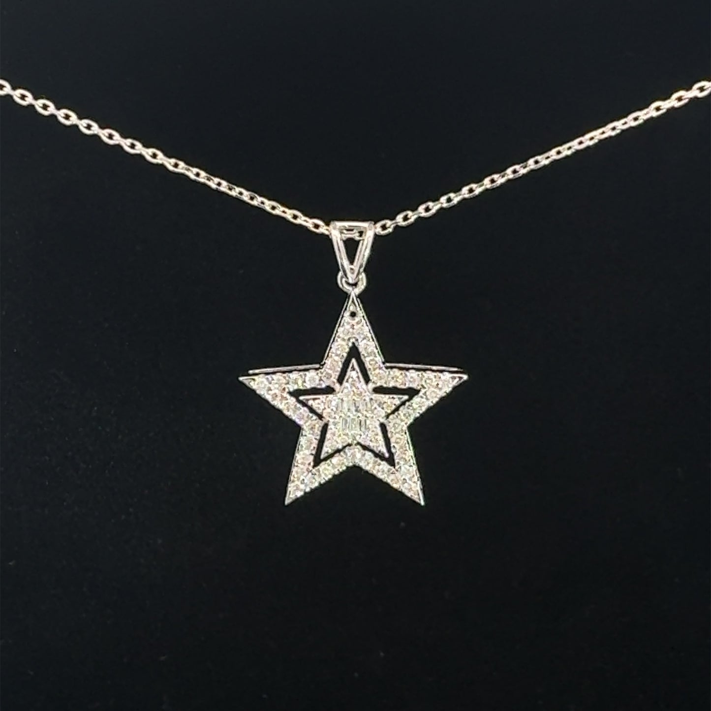 Star Necklace 0.47CT 4.3GR 14K 16"