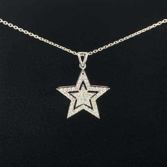 Star Necklace 0.47CT 4.3GR 14K 16"