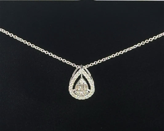 Pear Shaped Necklace 0.41CT 3.1GR 14K 16"