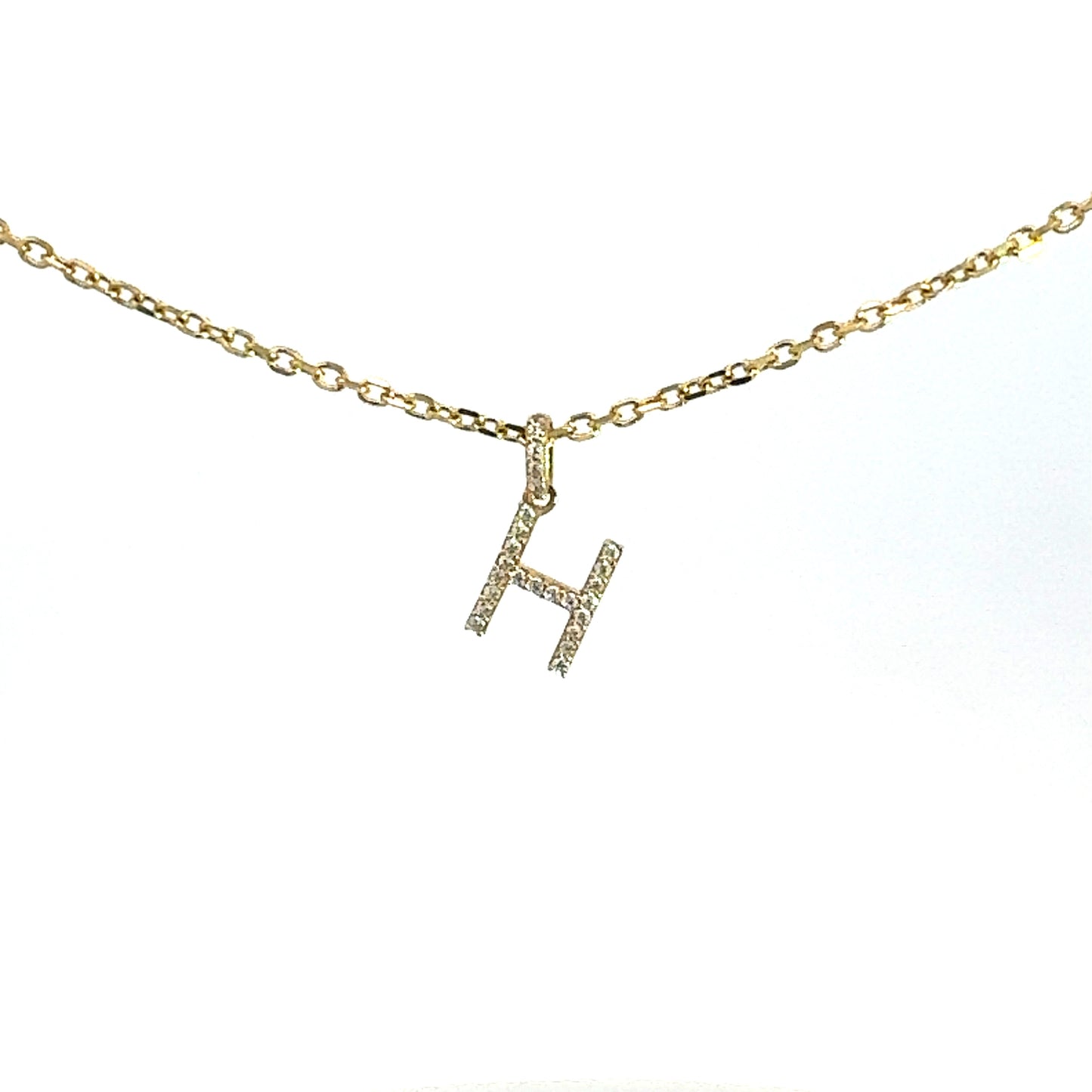 Letter H Necklace 3.5GR 14K 18"