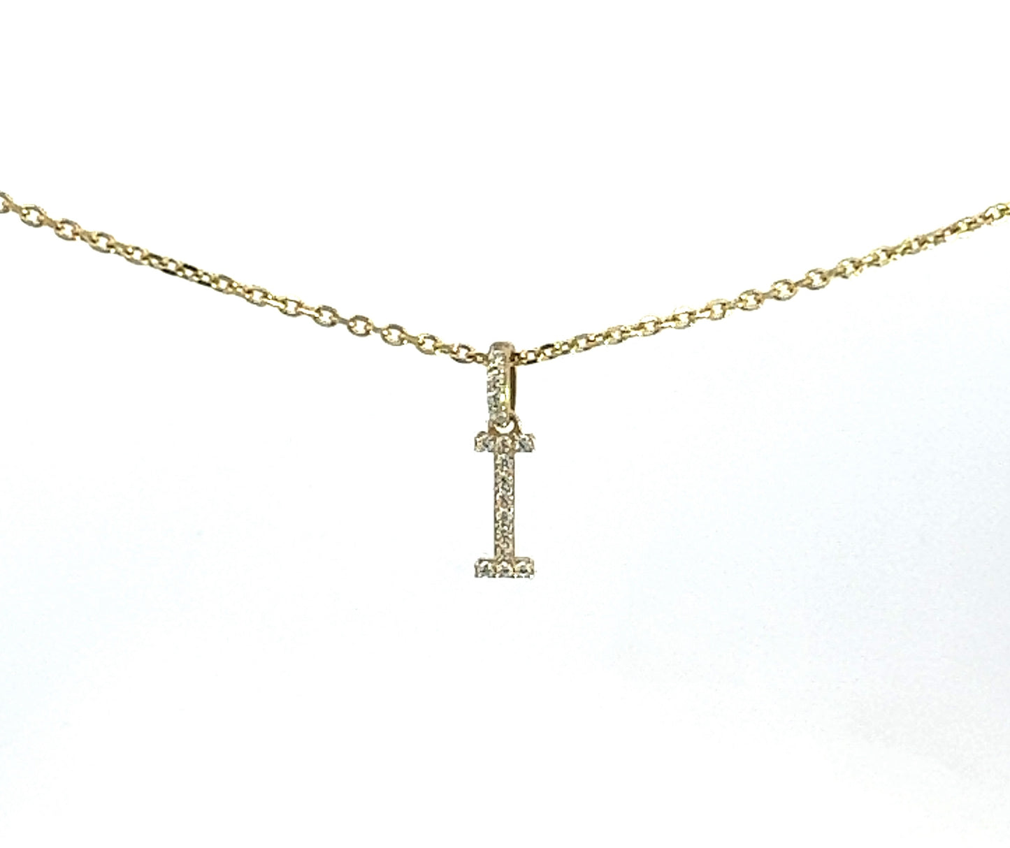 Letter I Necklace 2.3GR 14K 18"