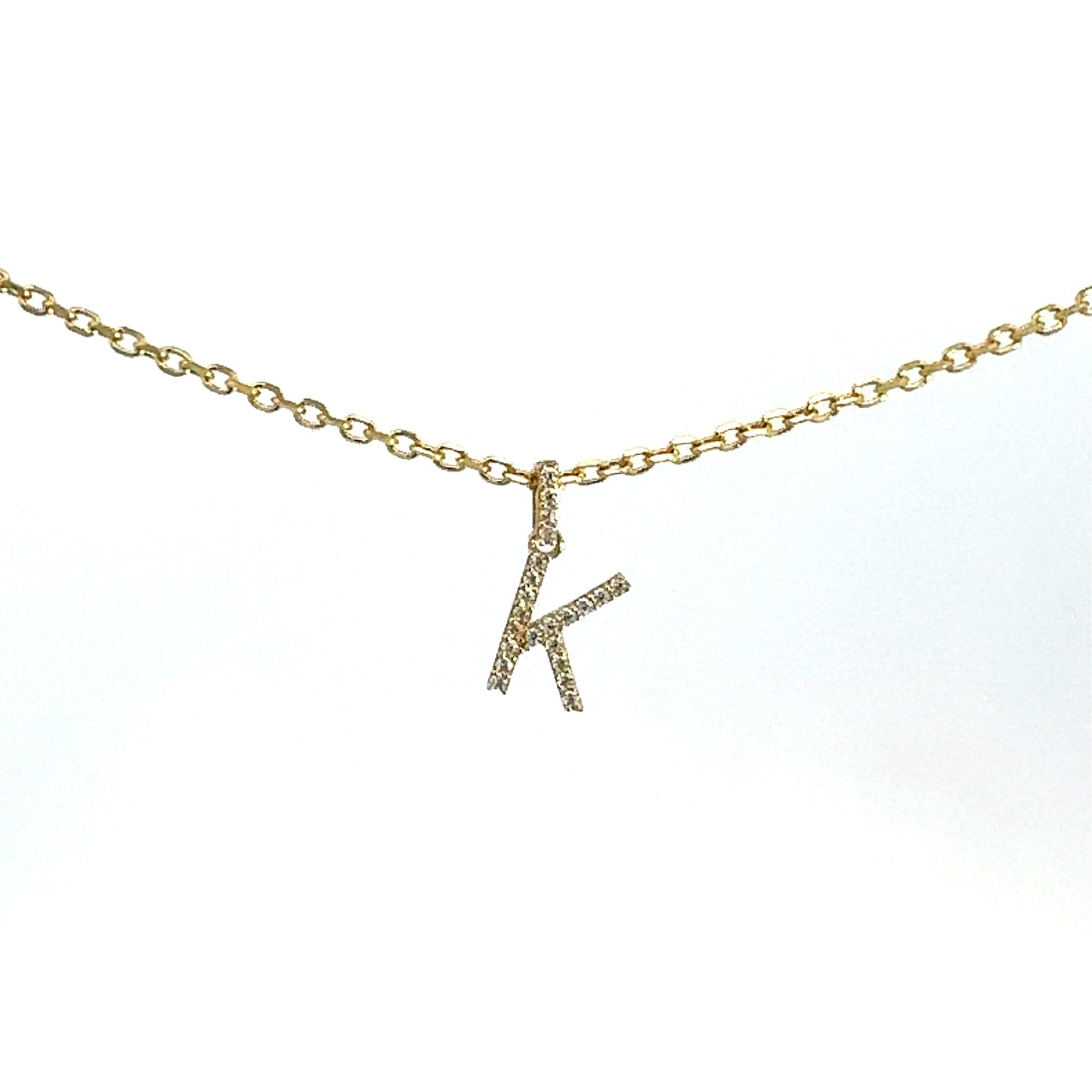 Letter K Necklace 3.4GR 14K 18"