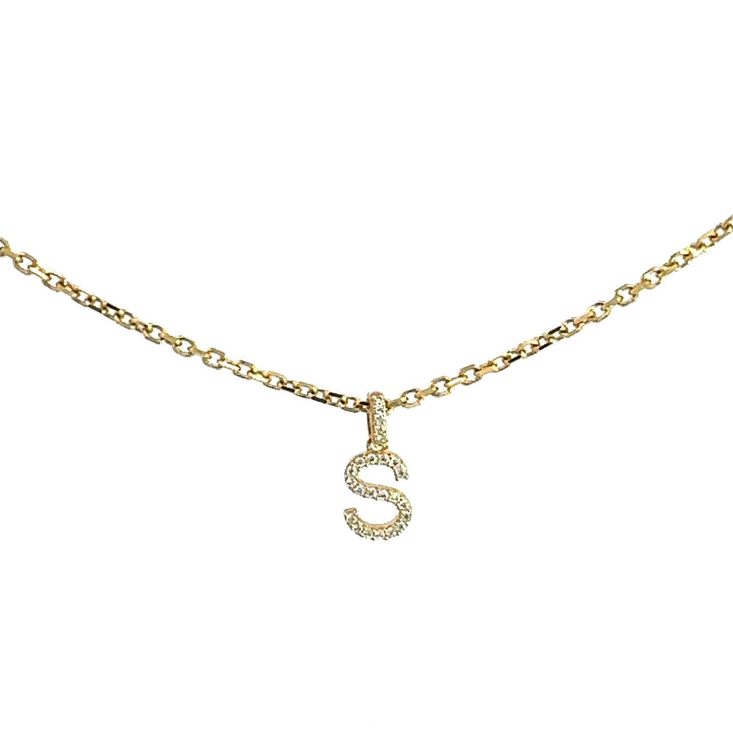 Letter S Necklace 4.3GR 14K 18"