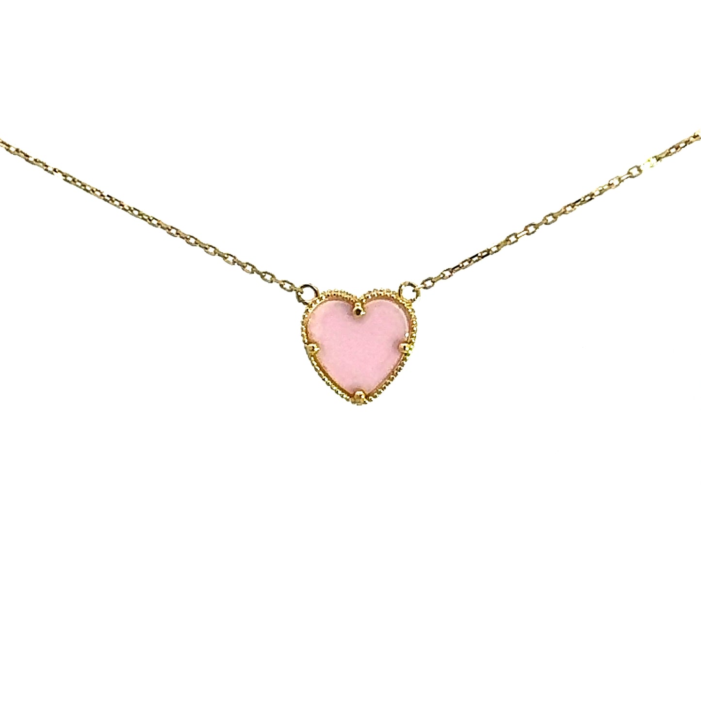 Collar de corazón de oro rosa de 2,8 gr. y 18 quilates