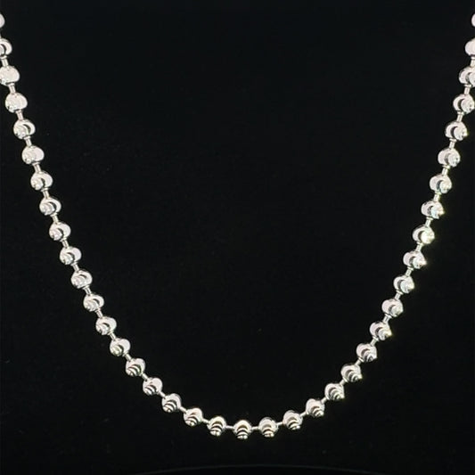 White Gold Moon Cut Chain 15.2GR 2.8MM 14K 22"