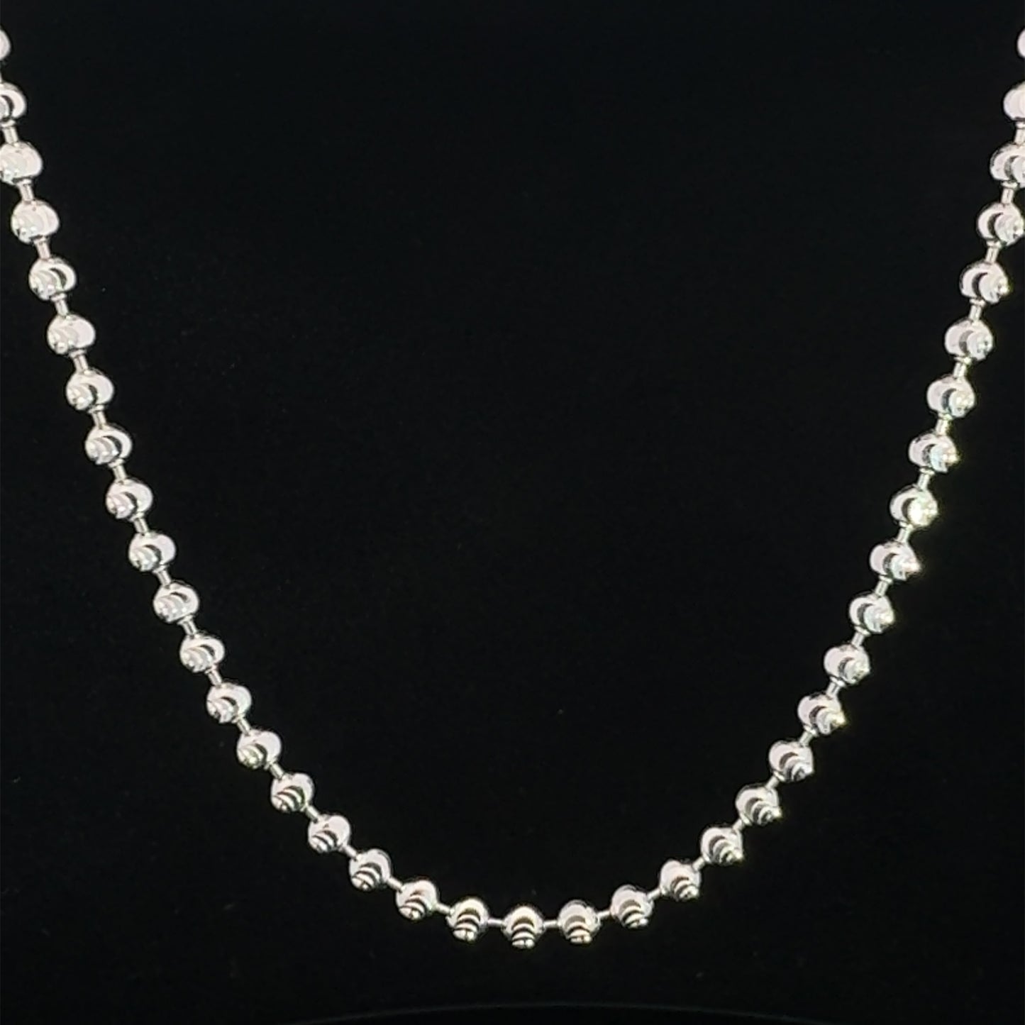 White Gold Moon Cut Chain 15.6GR 2.9MM 14K 22"