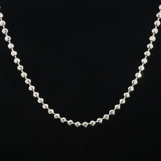 White Gold Moon Cut Chain 10.2GR 2.4MM 14K 20"