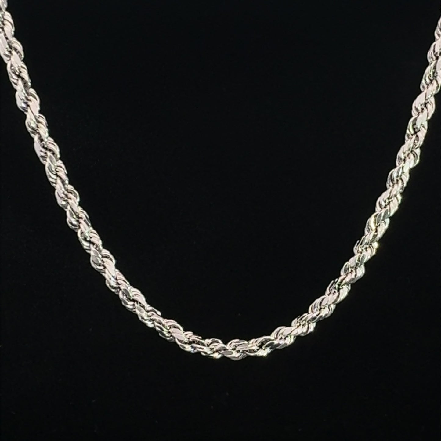 Hollow White Gold Rope Chain 5.6GR 3MM 14K 20"