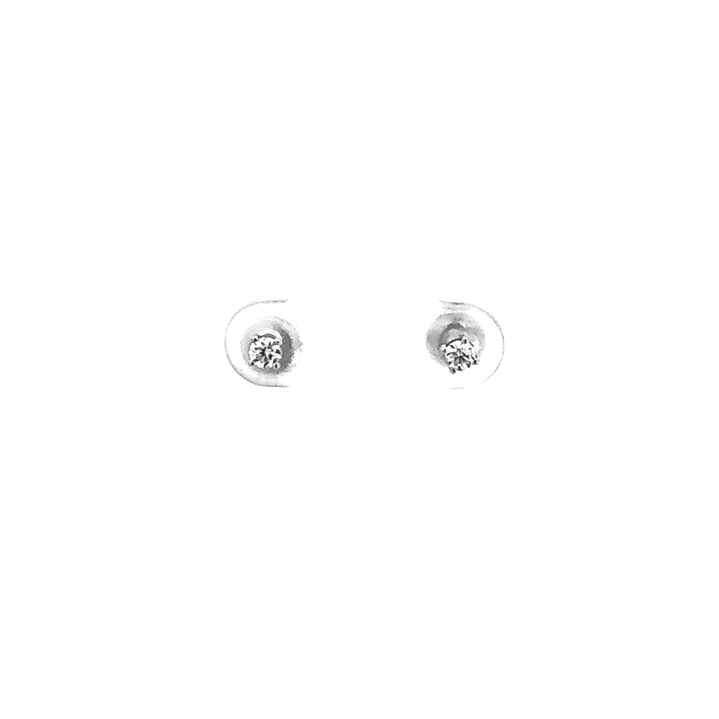 Pendientes de oro blanco en forma de punta, tamaño mediano, 0,16 CT, 14 K