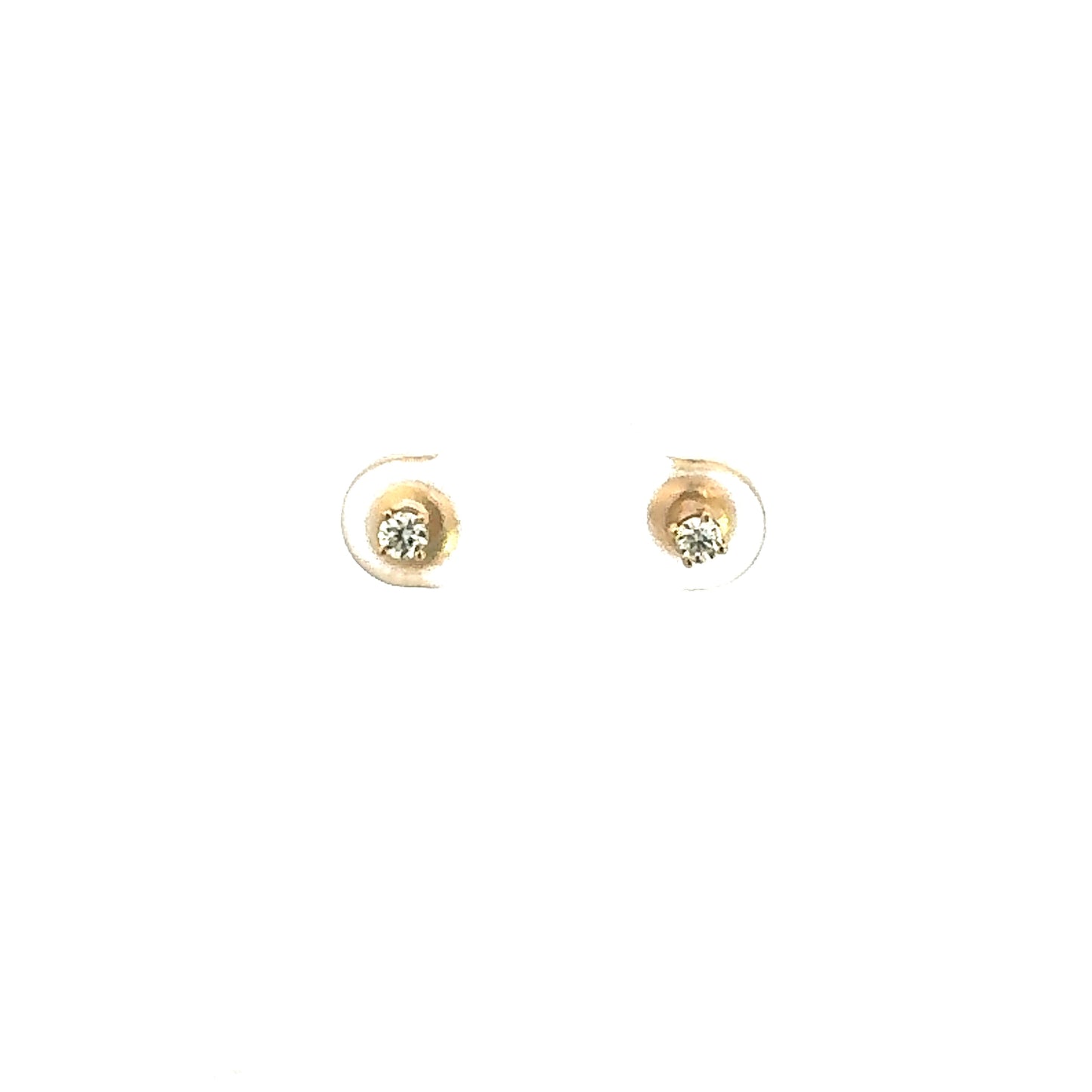 Pendientes de oro amarillo con punta de 0,16 CT de tamaño mediano, 14 K VC