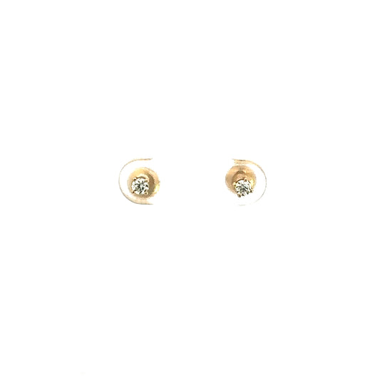 Pendientes de oro amarillo con punta de 0,16 CT de tamaño mediano, 14 K VC