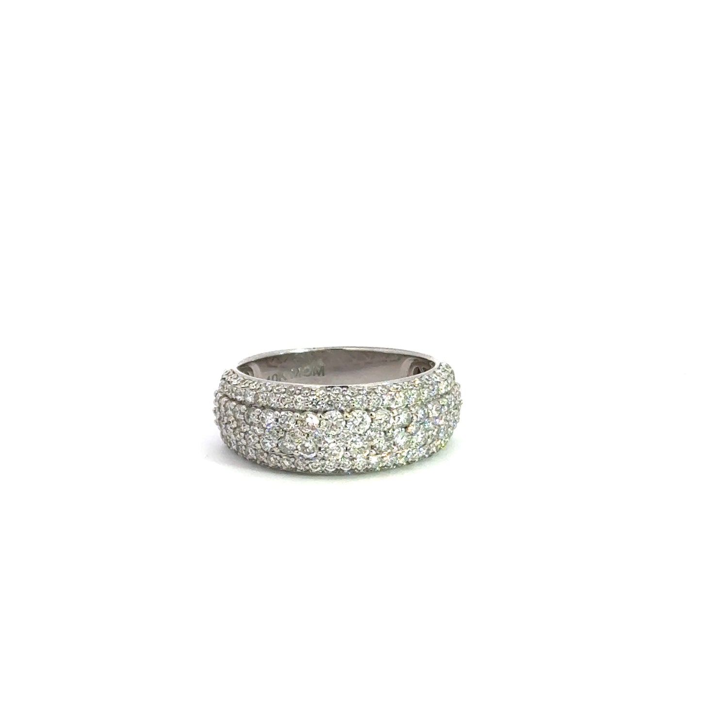 White Gold Half Band Ring 2CT 7.4GR 10K 10"