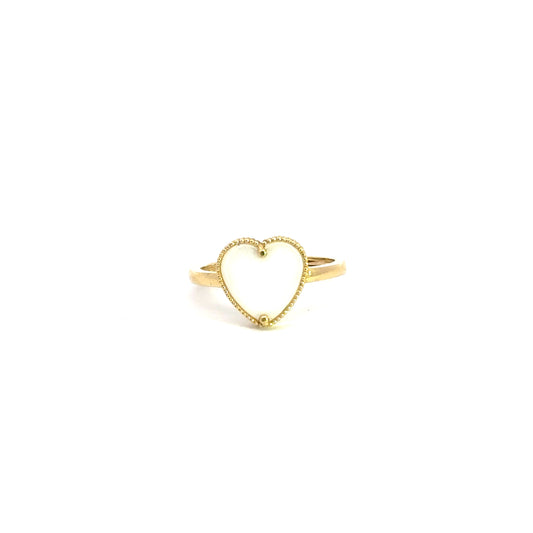 Yellow Gold Heart Ring 2.6GR 14K 7"