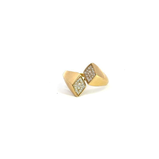 Yellow Gold Rhombus Ring (CZ) 2.3GR 14K 7.5"