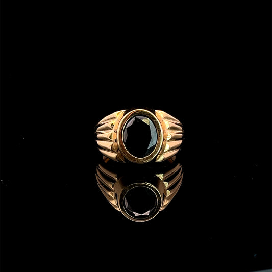 ANILLO REDONDO PIEDRA NEGRA 7.2GR 14K 10"