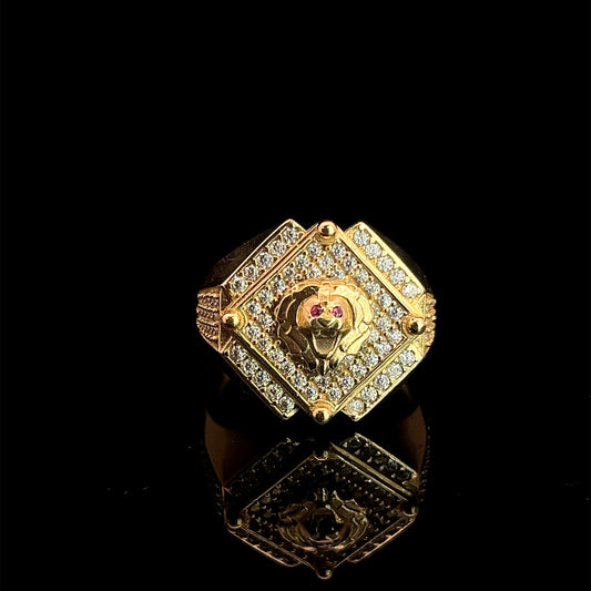 ANILLO LEON ROMBO CZ 5.9GR 14K 10”