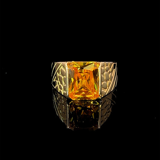 ANILLO CUADRADO PIEDRA AMARILLO 6.9GR 14K 10"