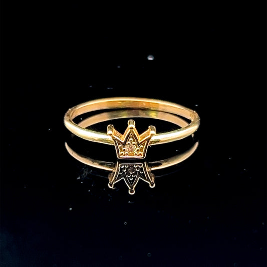 ANILLO CORONA CZ 1.1GR 14K 7"