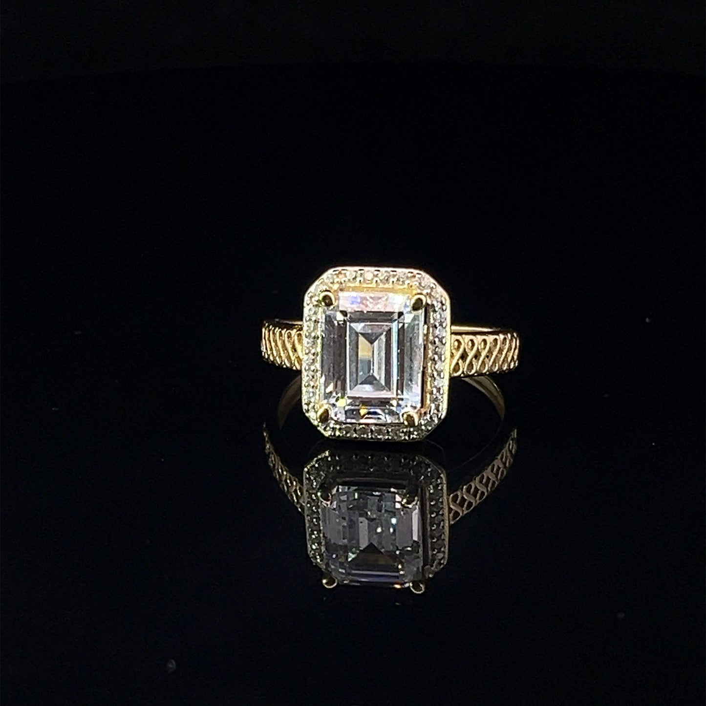 ANILLO COMPROMISO CZ AMARILLO 3GR 14K 7"