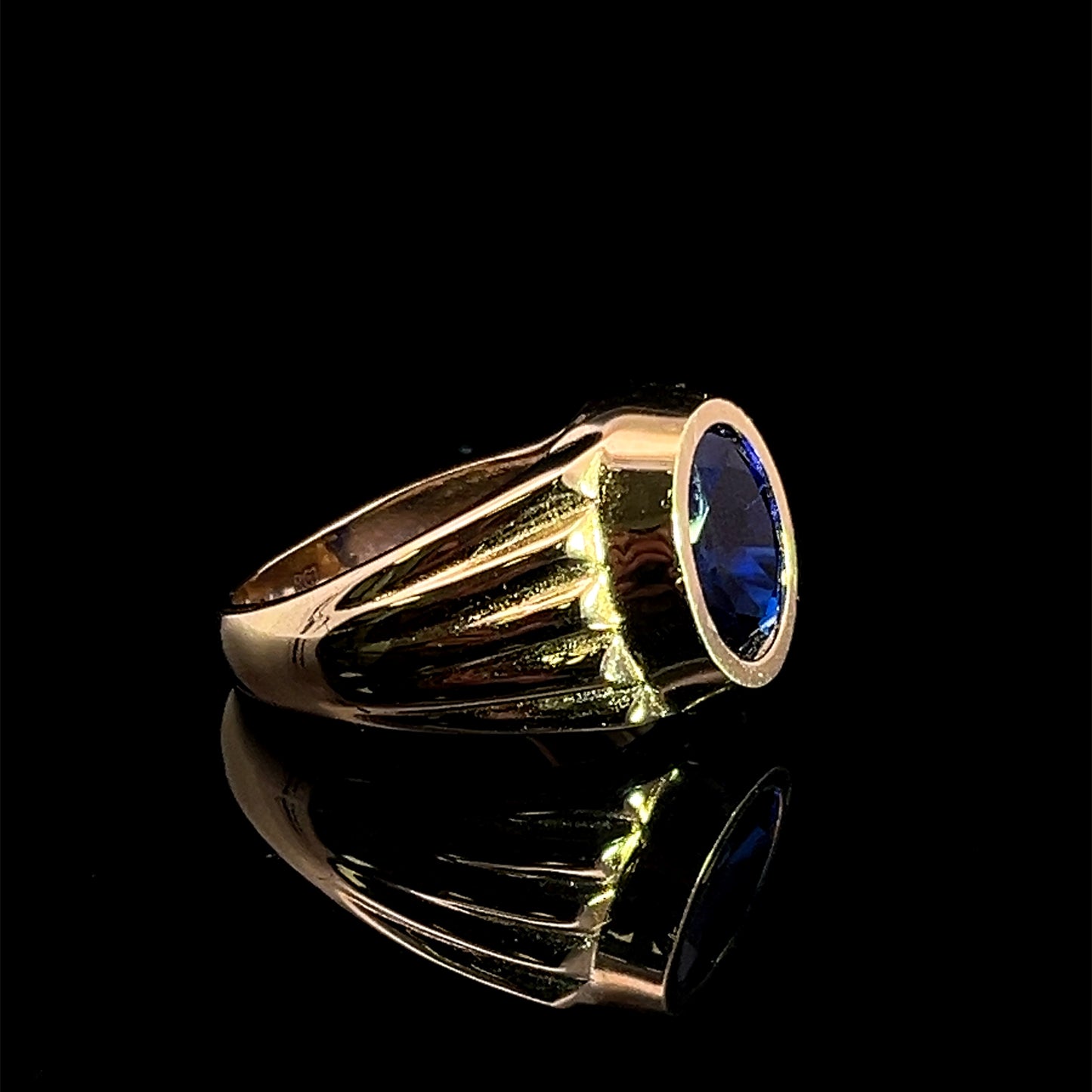 ANILLO REDONDO PIEDRA AZUL 6.2GR 14K 10"