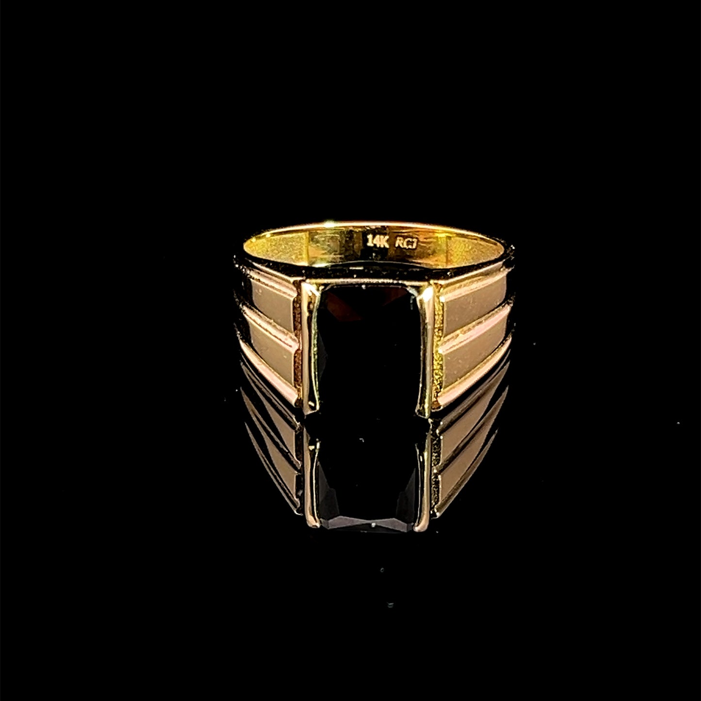 ANILLO CUADRADO PIEDRA NEGRA 5.8GR 14K 11"