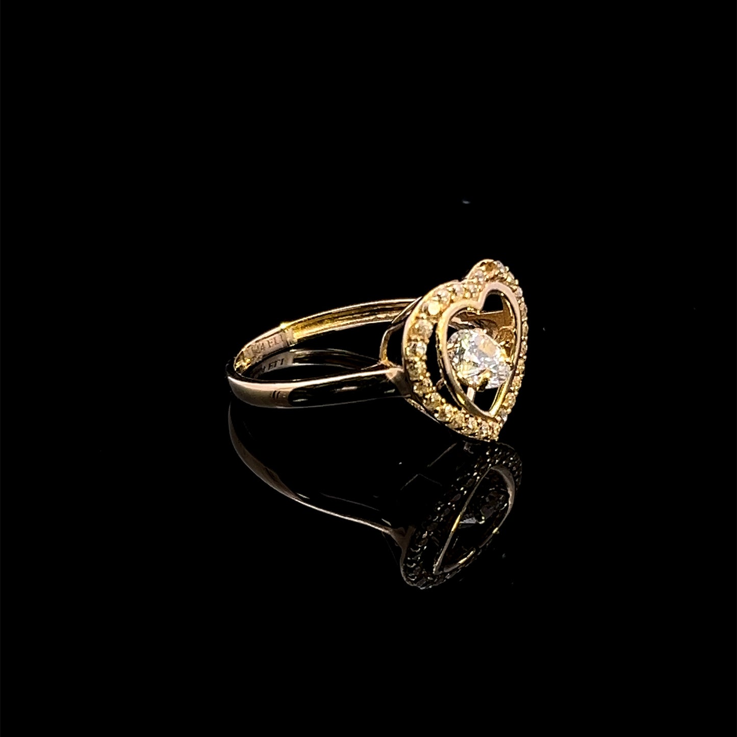 ANILLO CORAZON CZ 1.8GR 14K 7"