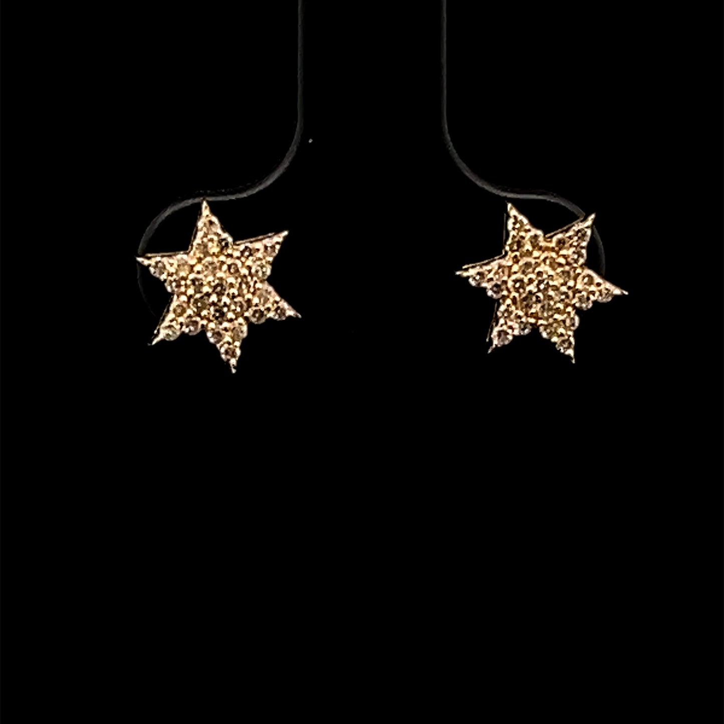 ARETES ESTRELLAS AMARILLAS DIAMANTES 1.2GR 14K 0.3CT (SLNER 0058)