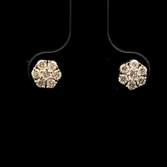 ARETES GIRASOL BLANCO Y AMARILLO DIAMANTES 1.3GR 14K 1.76CT ( SLNER 0103-6)