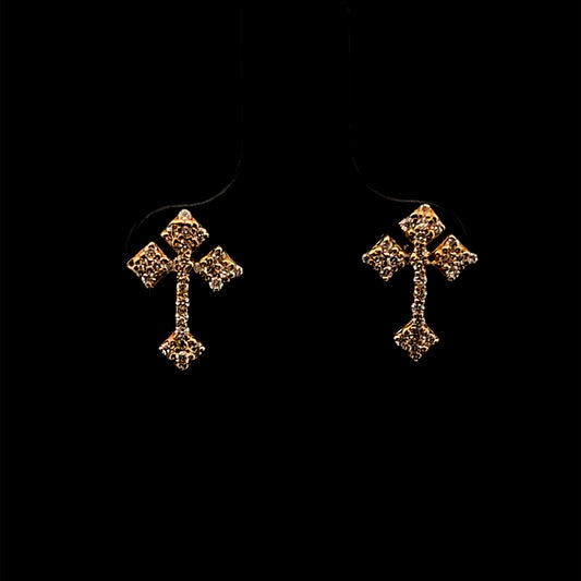 ARETES CRUZ CHROME AMARILLO 0.2CT 14K