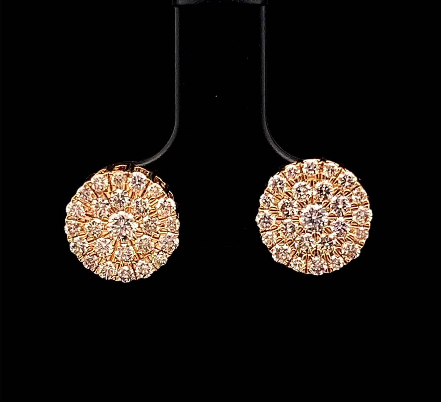 ARETES REDONDOS MEDIUM DIAMANTES   2.8GR 1.21CT 14K