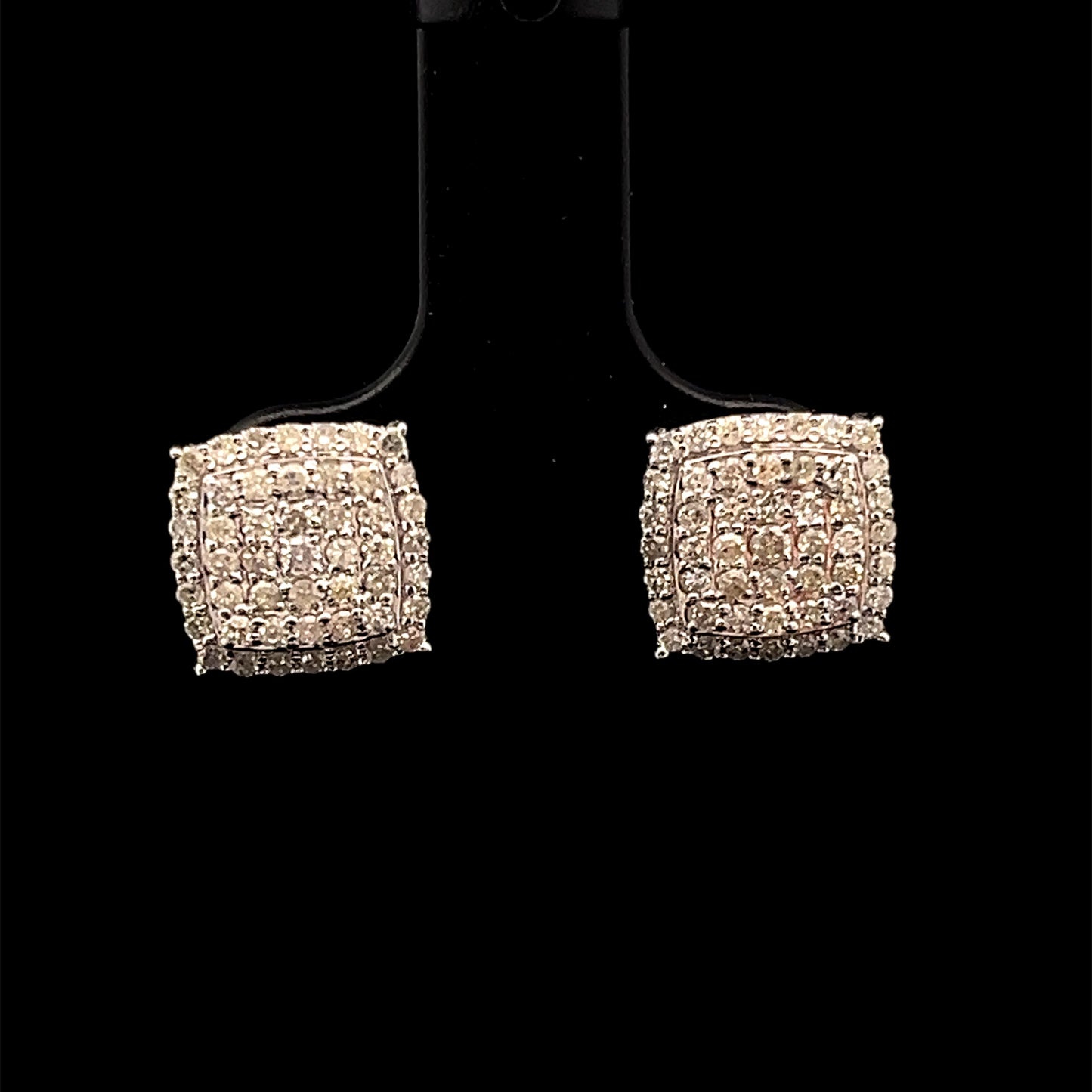 ARETES DIAMONDS CUADRADO BLANCO- ROSA-AMARILLO 1.89CT 14K