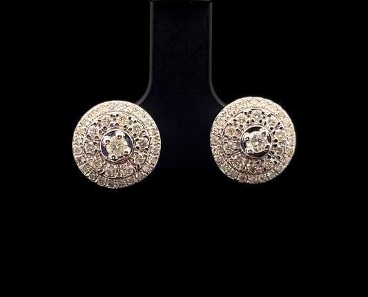 ARETES  FLOR DIAMANTES 3.2GR 1.62CT 14K