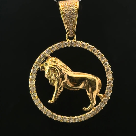 PENDANT SIGNO ZODIACO LEO CZ 4.3GR 14K