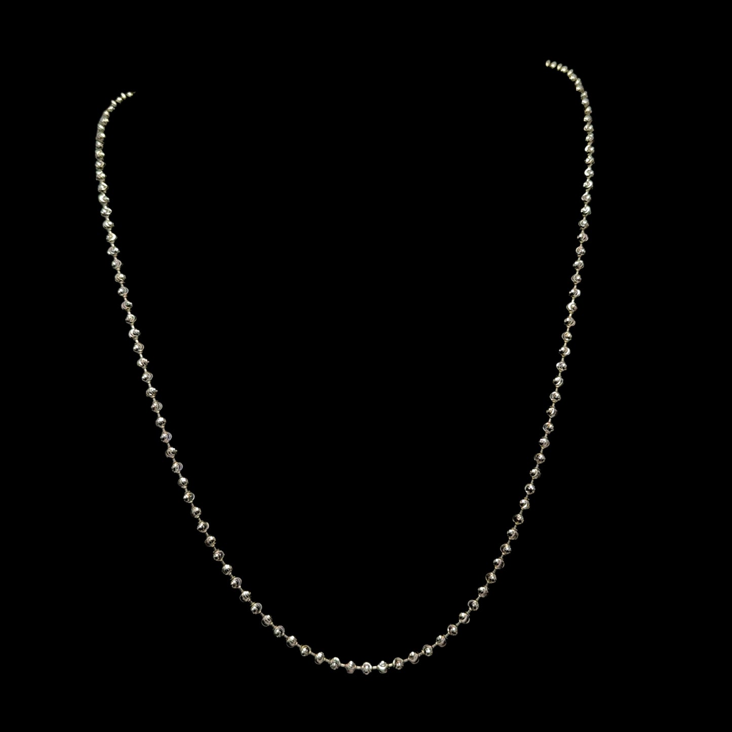 White Gold Moon Cut Chain 16.1GR 2.9MM 14K 22"