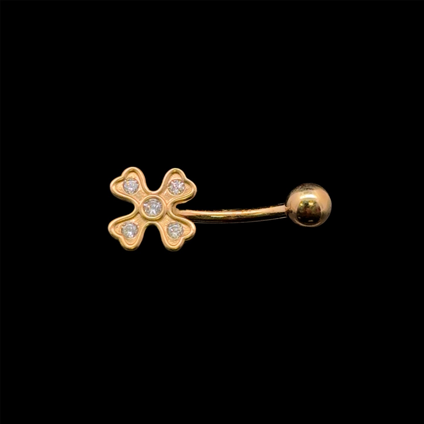 PIERCING OMBLIGO FLOR CZ 14K