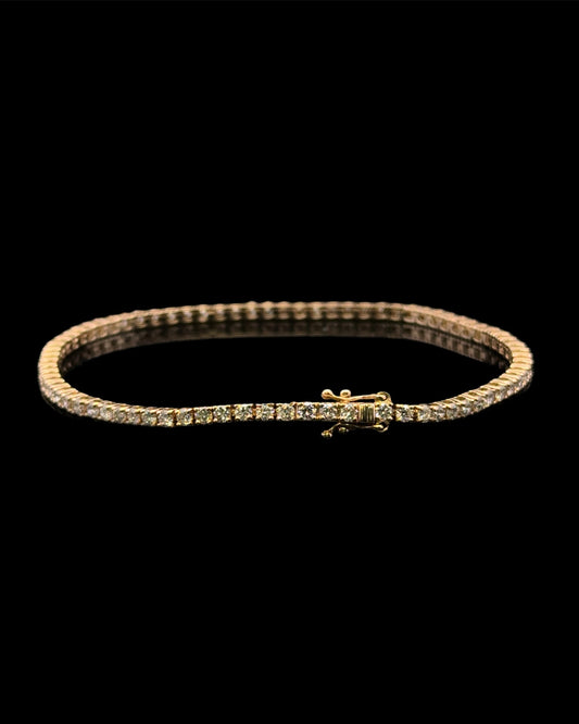 14K YELLOW GOLD TENNIS BRACELET (2.6CT 6.2GR 2.3MM 7")