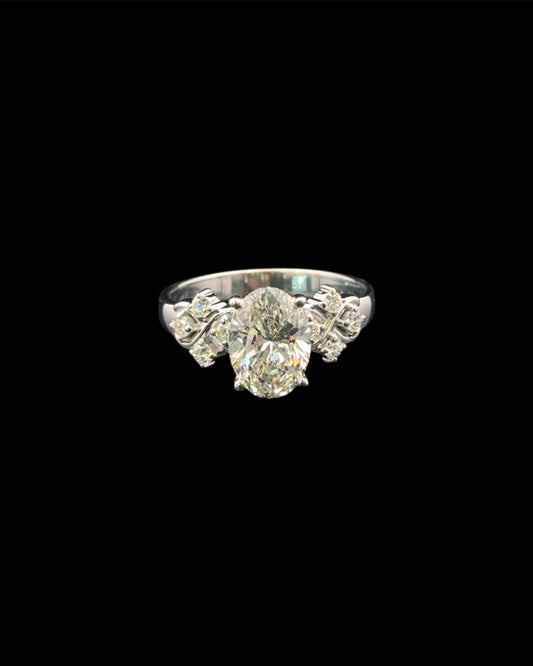14K WHITE GOLD ENGAGEMENT RING LAB-GROWN DIAMOND (4.2GR 2.26CT 8")