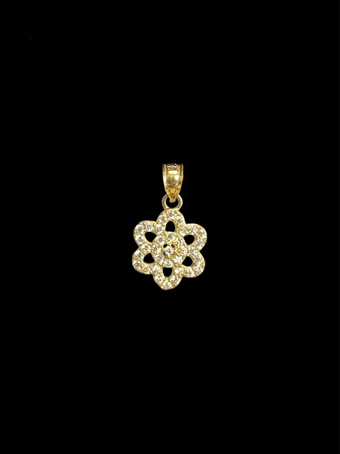 14K FLOWER PENDAT CZ (1.4GR)