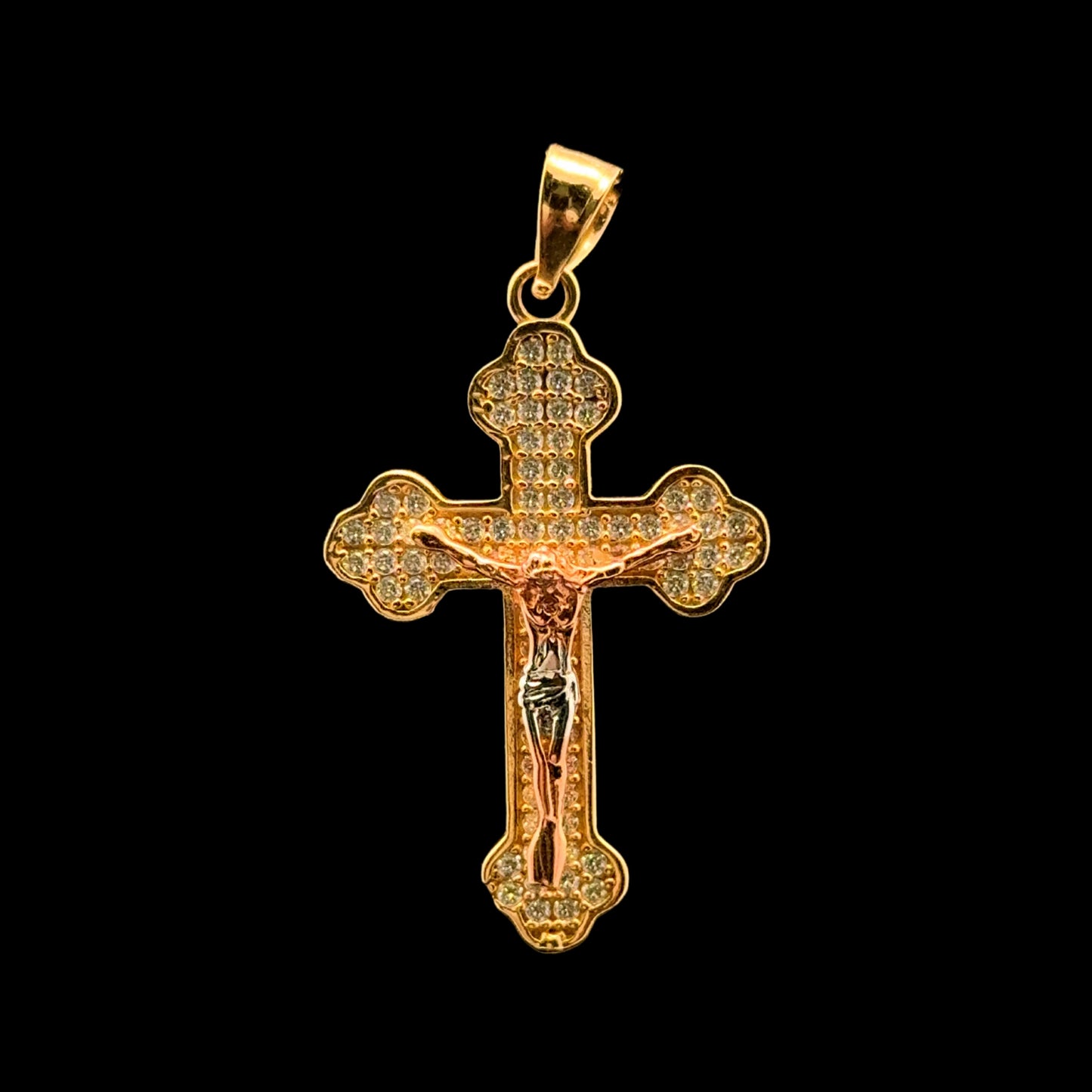 PENDANT CRUZ TRICOLOR CZ 3GR 14K