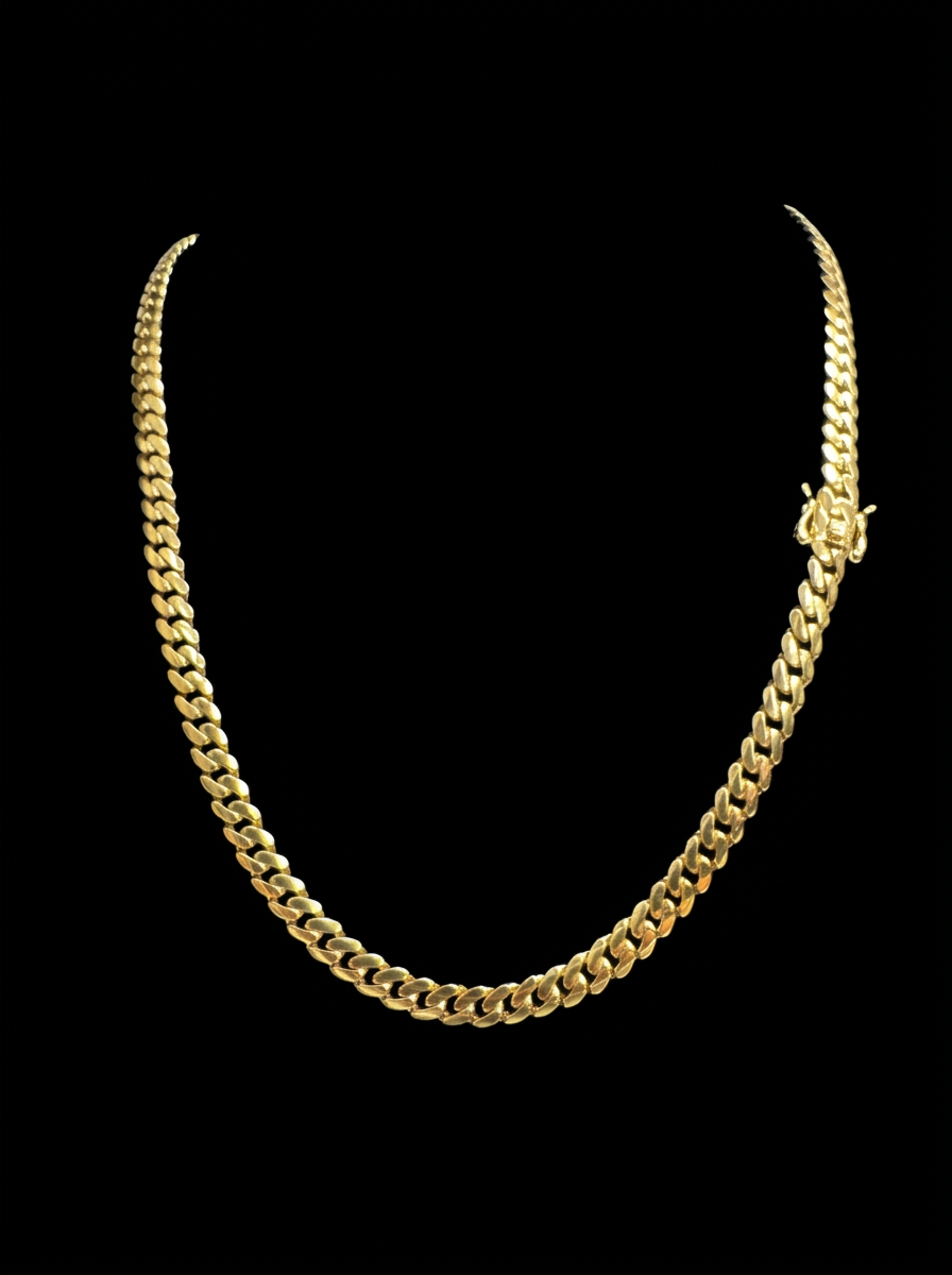 14K GOLD SEMISOLID CUBAN CHAIN (24.3GR 6MM 22")