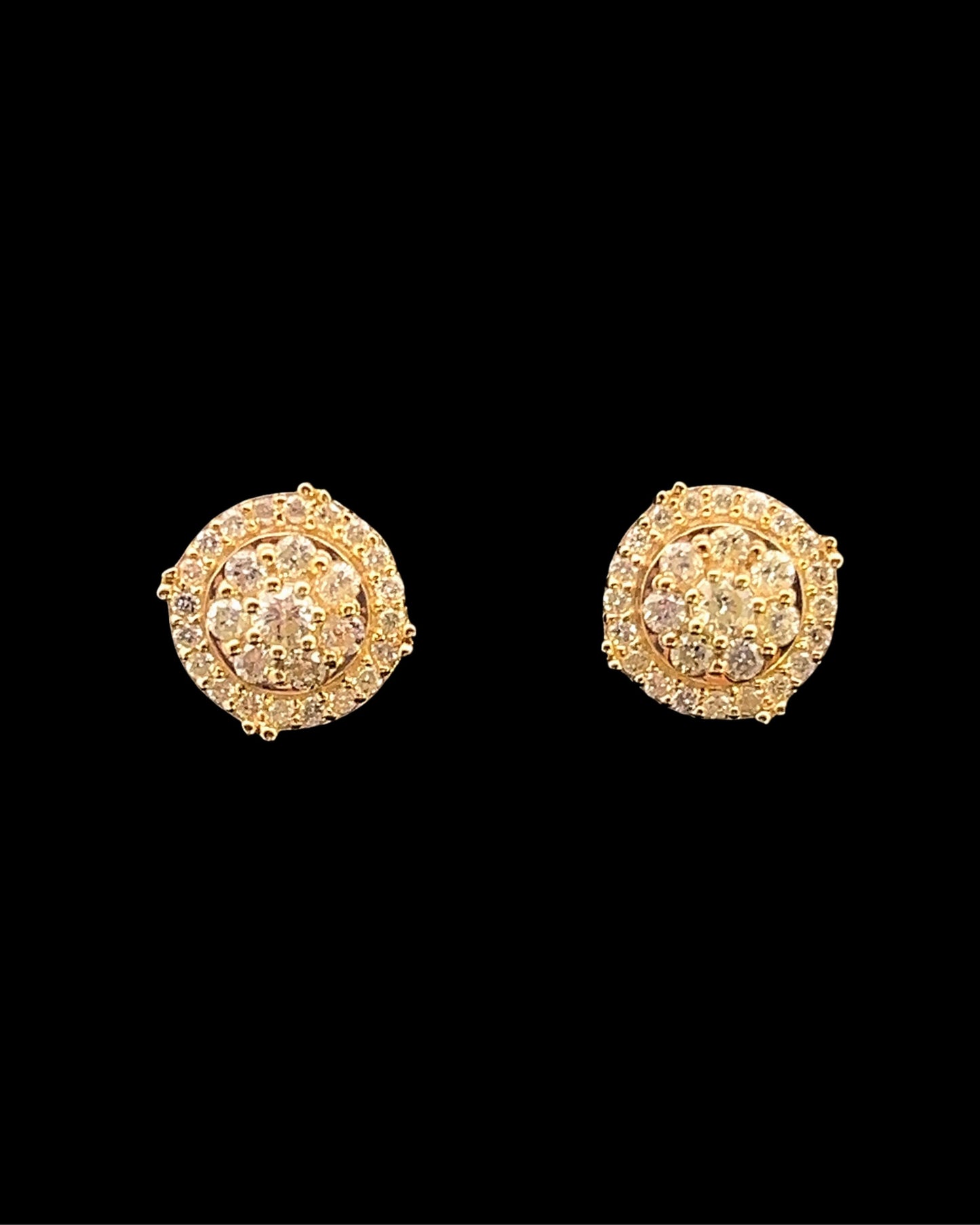 ARETES GIRASOL AMARILLO DIAMANTES 2.2GR 0.79CT 14K